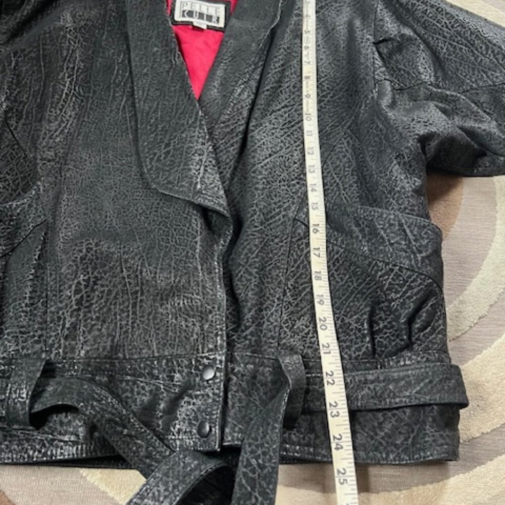 VINTAGE  Pelle Cuir Leather Suede Bomber  Black Jacket Size Medium - Picture 7 of 8
